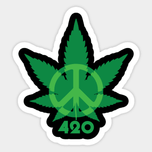 420 Peace Leaf Sticker